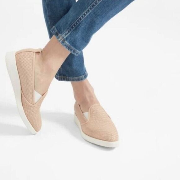 Everlane The Leather Street Shoe Pointed Toe Perforated Natural Beige Size 7.5 - Picture 2 of 12